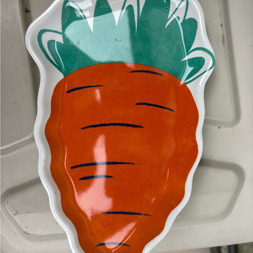 Room Essentials Carrot-Shaped Plate - Orange and Green